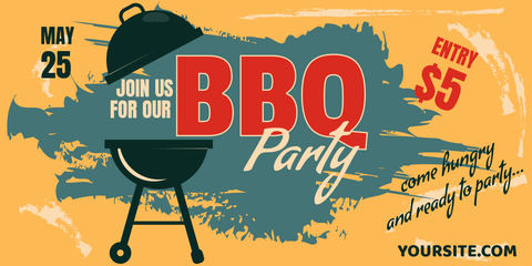 BBQ Party Invitation With Event Date and Price Sign Template